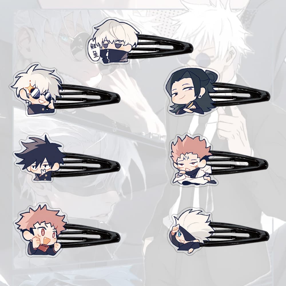 Alfinetes De Cabelo Acrílicos Jujutsu Kaisen Cute Cartoon Girl Anime 50mm Grampos Acessórios Para