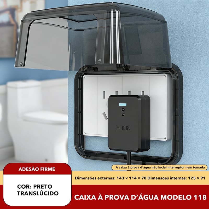Caixa À Prova D'água Tomada Tampa Sem Perfuração De Respingos Protetor De Interruptor De Banheiro Soquete Adesivo Umidad