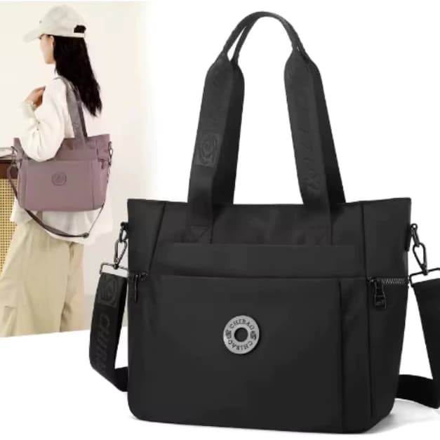 Bolsa de Ombro de Lona Grande para Lazer – Espaçosa Moderna Versátil Executiva