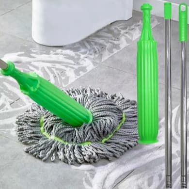 haosin Esfregão 360° Mop Twist Auto-Torção Microfibra 2 em 1 Limpeza Geral
