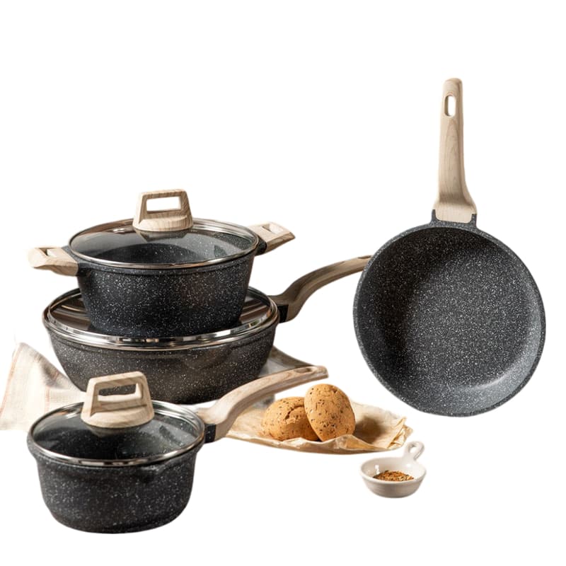 Conjunto de 4 Frigideiras Antiaderentes de Alumínio Fundido | Utensílios de Cozinha Resistentes