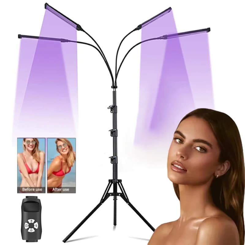 Lâmpada De Bronzeamento | Dispositivo Facial LED Com 5 Modos Ajustáveis , Cama Luz Azul 460Nm Para Rosto E Corpo , Alime