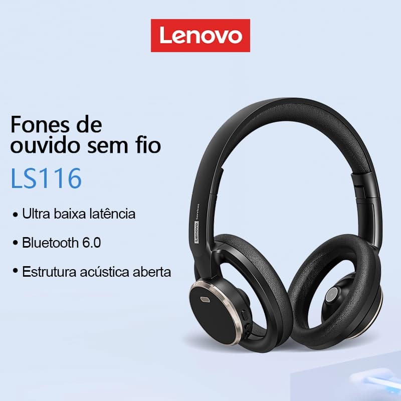 Lenovo LS116 Fones De Ouvido Bluetooth Abertos Som HIFI Novo Design De Arquitetura ENC Cancelamento De Ruído 6.0
