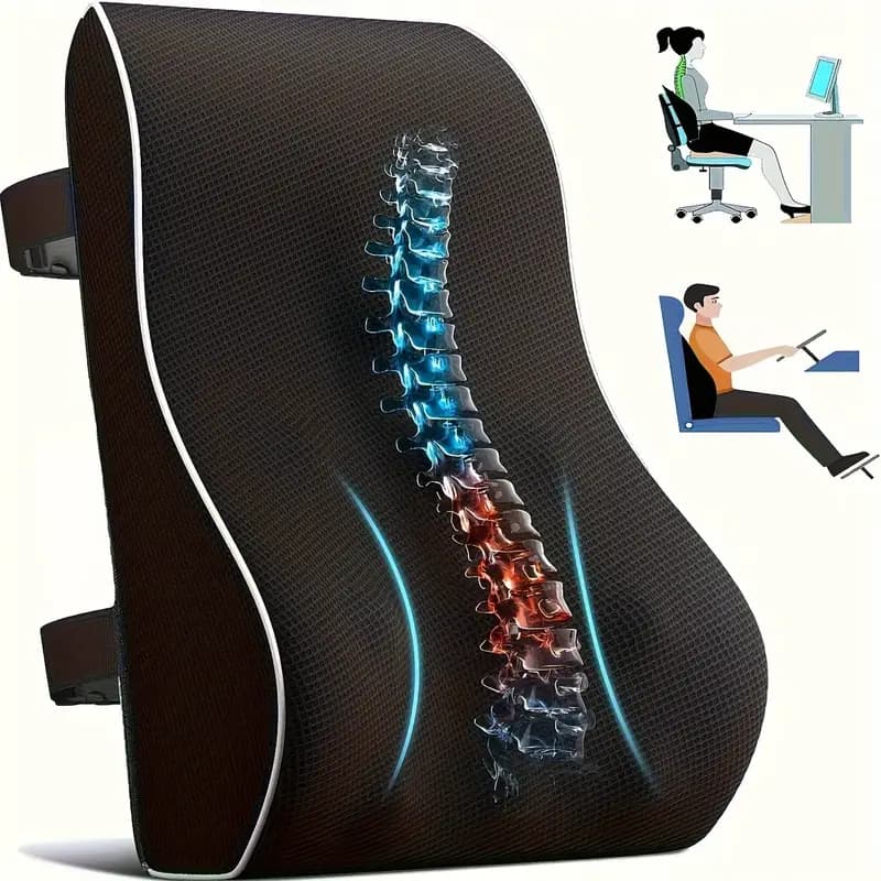 Almofada de apoio lombar ergonômica Almofada de espuma viscoelástica para costas