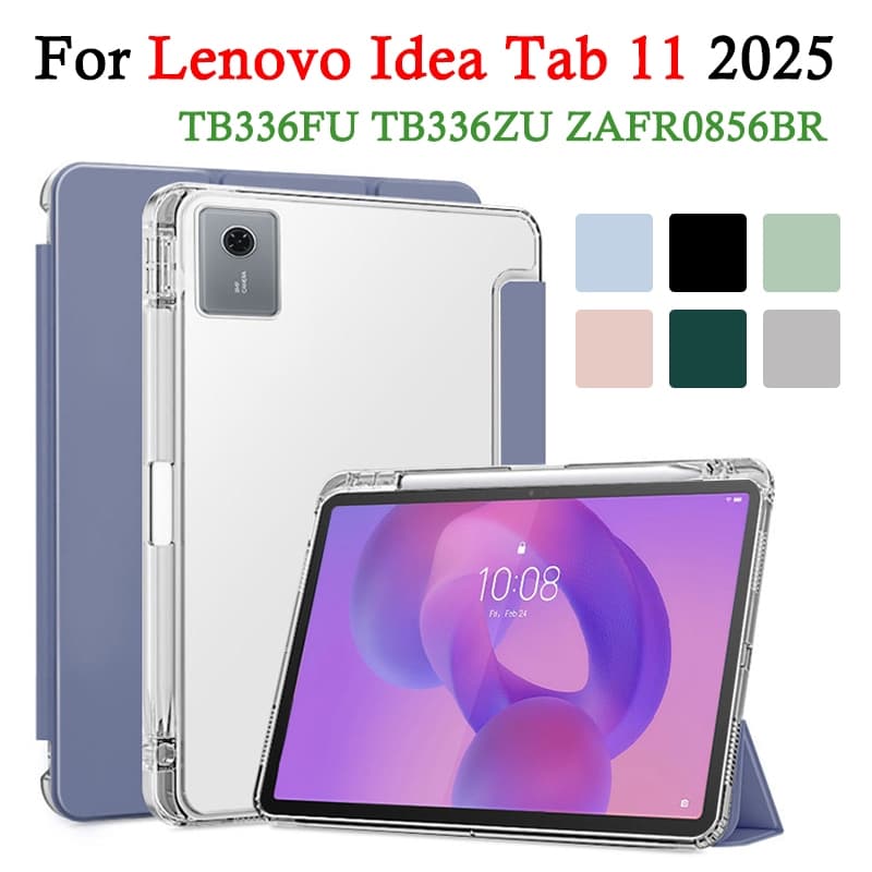 Capa Lenovo Idea Tab 11'' 2025 TB336FU TB336ZU Translúcida à Prova de Choques | Com Slot para Caneta Wi-Fi/5G ZAFR0856BR