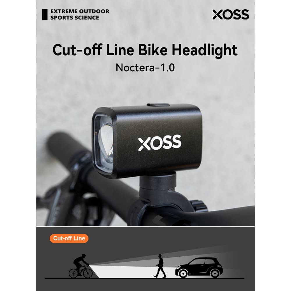 XOSS 1000 Lm Linha De Corte De Farol De Bicicleta Nocera-1.0 À Prova D'água Recarregável Ultra Brilhante Lâmpada Frontal