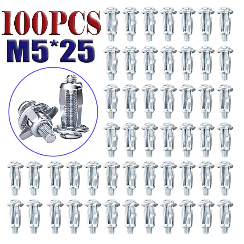 Parafusos De Expansão Galvanizados Jack Nuts 10/25/50/100 PCS Hardware De Fixação De Placa De Metal E Alumínio