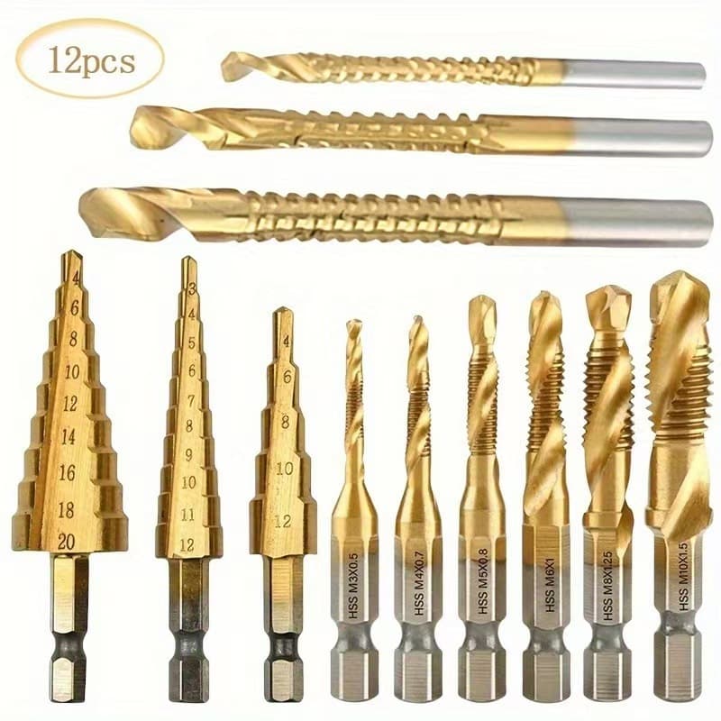 Kit Brocas Para Furadeira 12 Peças Jogo de Brocas Para Furadeira Jogo de Brocas Broca Para Madeira