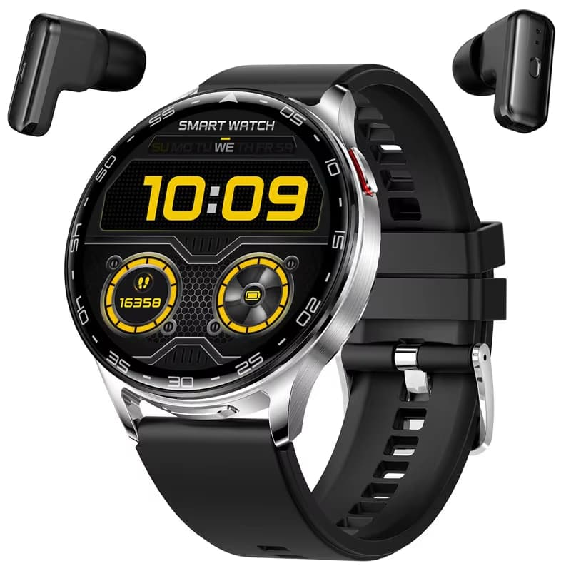 2 em 1 TWS Headset Smart Watch Homens Mulheres Esporte Fitness Batida cardíaca Saúde Relógios Earphone Smartwatch