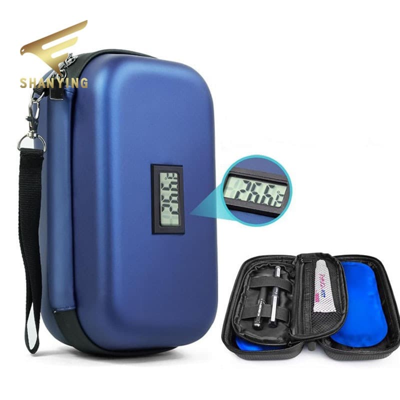 EVA Grande Capacidade Bolsa Térmica Insulina - Display Temp Isolante Diabéticos Viagem Carro