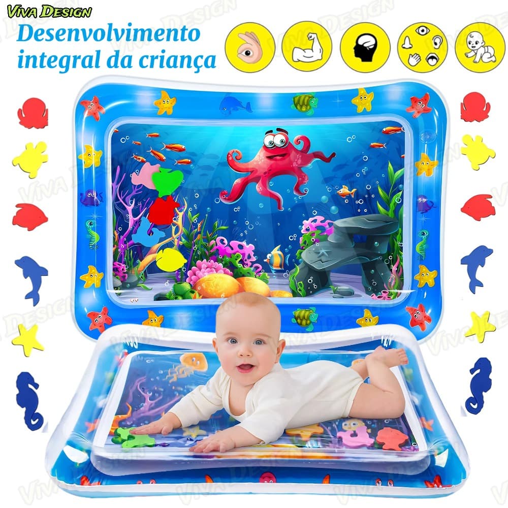 Tapete Inflável Bebê Água Atividade Criança Brinca Brinquedo