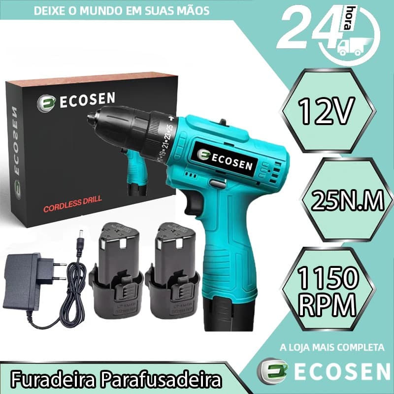 Parafusadeira/furadeira Hagra Sem Fio 2 Baterias 12v Bivolt 110V/220V