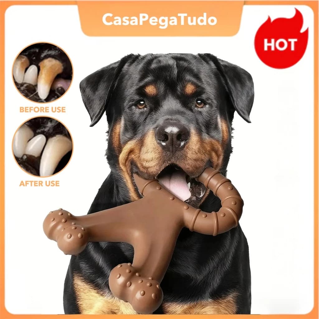 Brinquedo Para Mastigar Com Sabor De Carne Cães | Osso Simulado De Nylon Durável