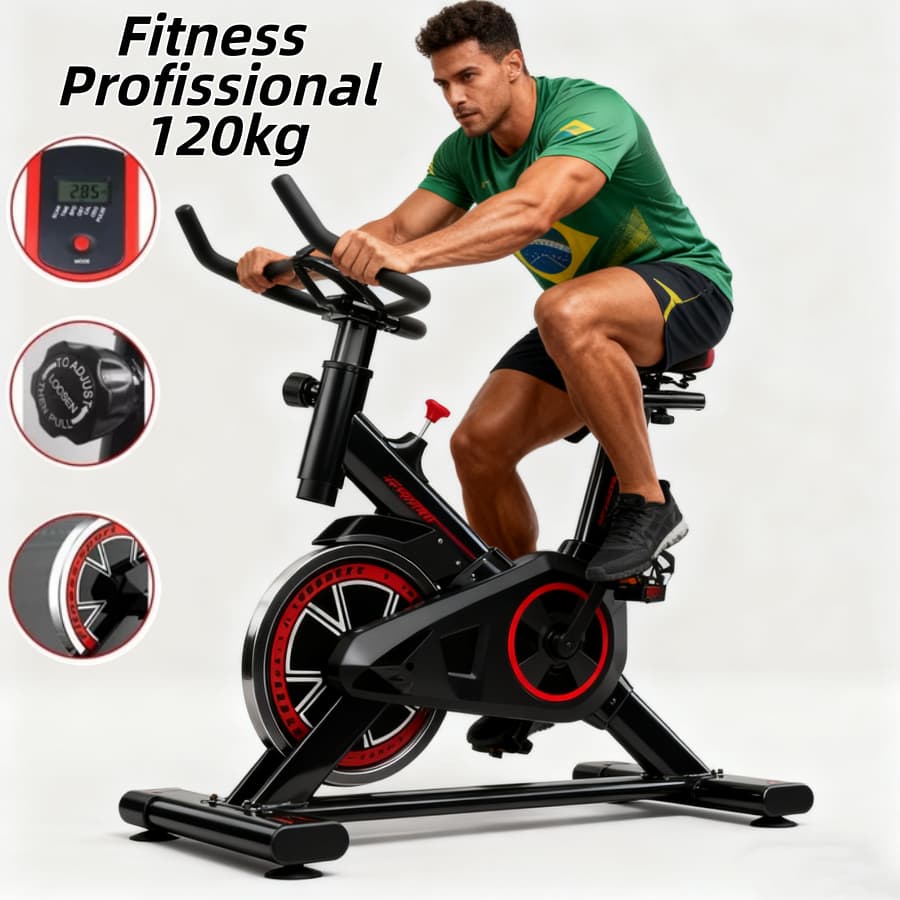 Bicicleta Spinning Ergométrica Para Exercícios Com Monitor Profissional Sport Suporta até -120kg
