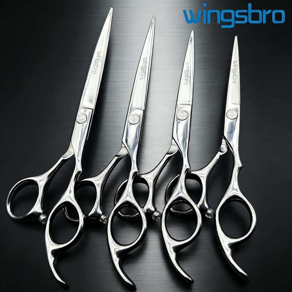 Tesoura de barbeiro profissional Wingsbro, tesoura de cabeleireiro afiada, adequada para estilistas, mulheres, homens, s