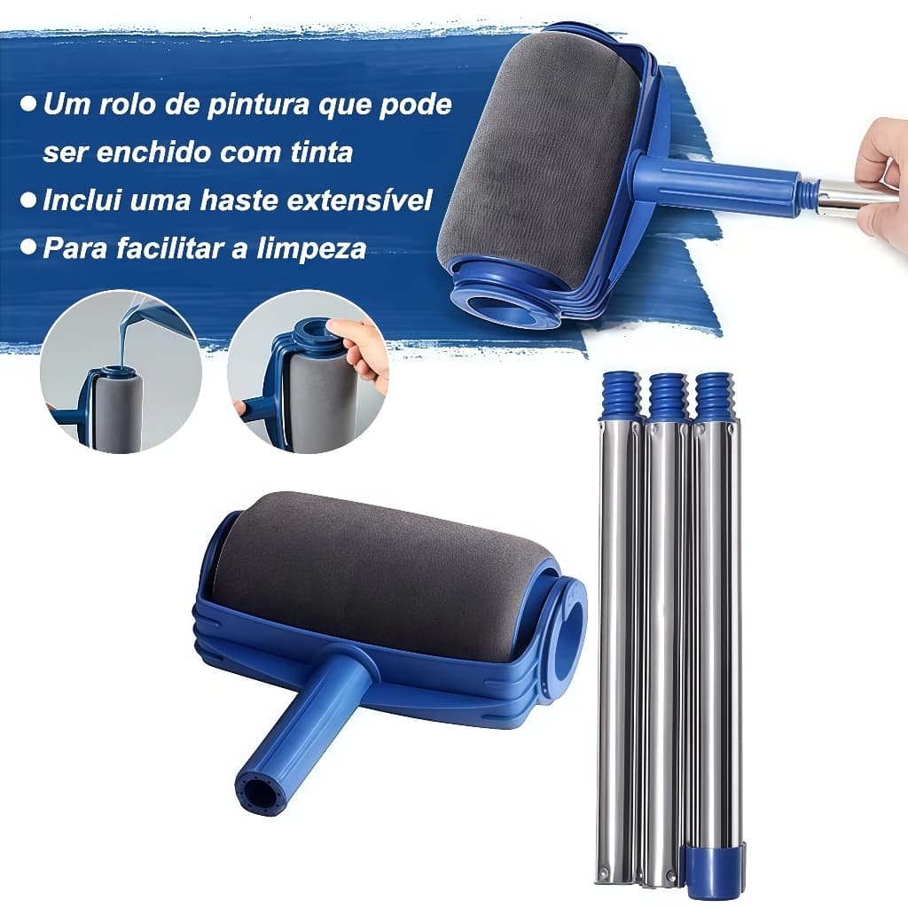 Kit De Pincel Rolo De Pintura Deslizamento Fácil De  Para Pintura De Paredes + 72 CM Cabo