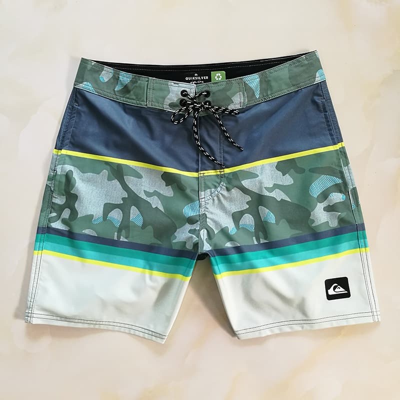 Shorts Masculinos Quiksilver Recém-Chegados | Tecido Elástico Impermeável De Secagem Rápida De Surf Camo Color Block Par