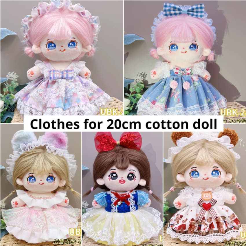 Apenas roupas 20cm boneca de algodão bonito vestido doce/20cm boneca vestir roupas de bebê/saia Lolita