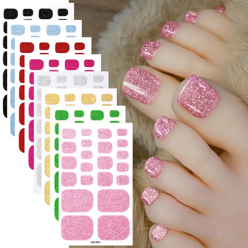 3 unidades Adesivos de Unha Cor Sólida Brilhante Piscando Autoadesivos à Prova d'Água DIY Manicure