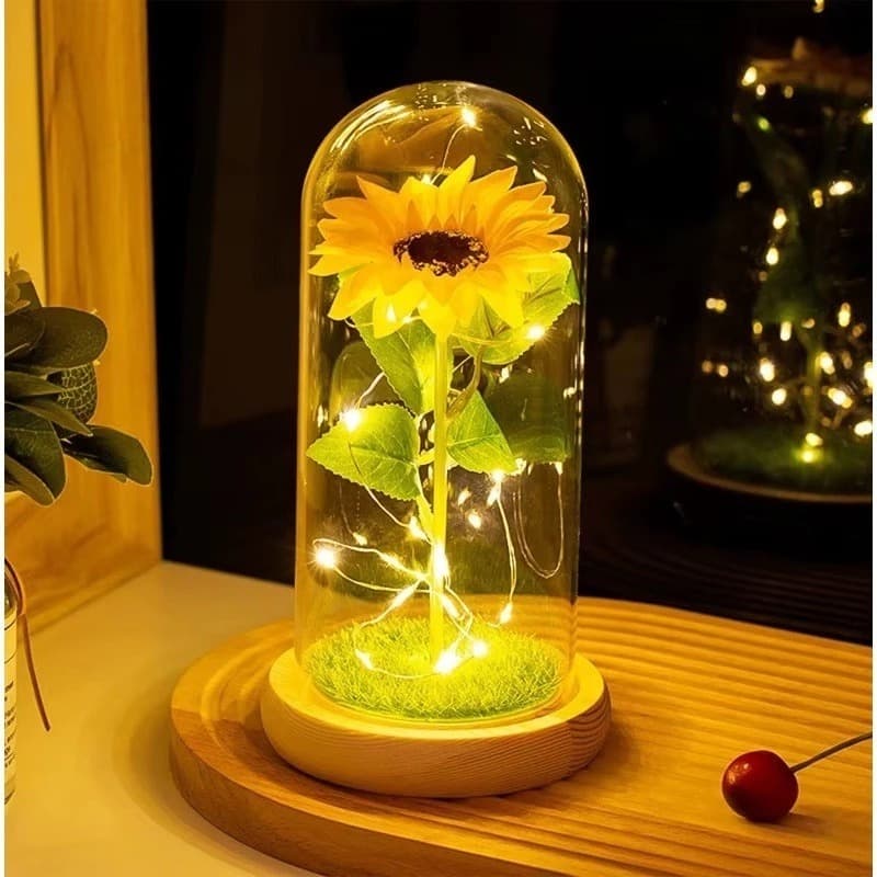 Luminária de Girassol cúpula acrílico GRANDE 20 cm A Bela e A Fera Presente dia dos namorados,Dia das Mães,ma