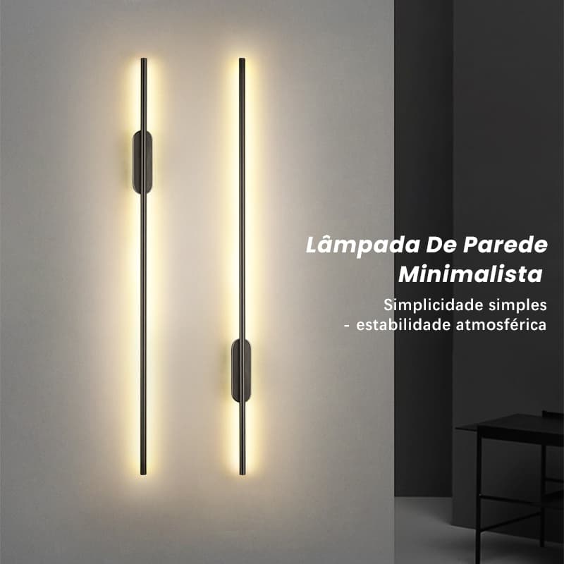 Arandela Luminária LED Linear 1m Dourada 18W 3000K Bivolt Parede Moderna Não Recarregável