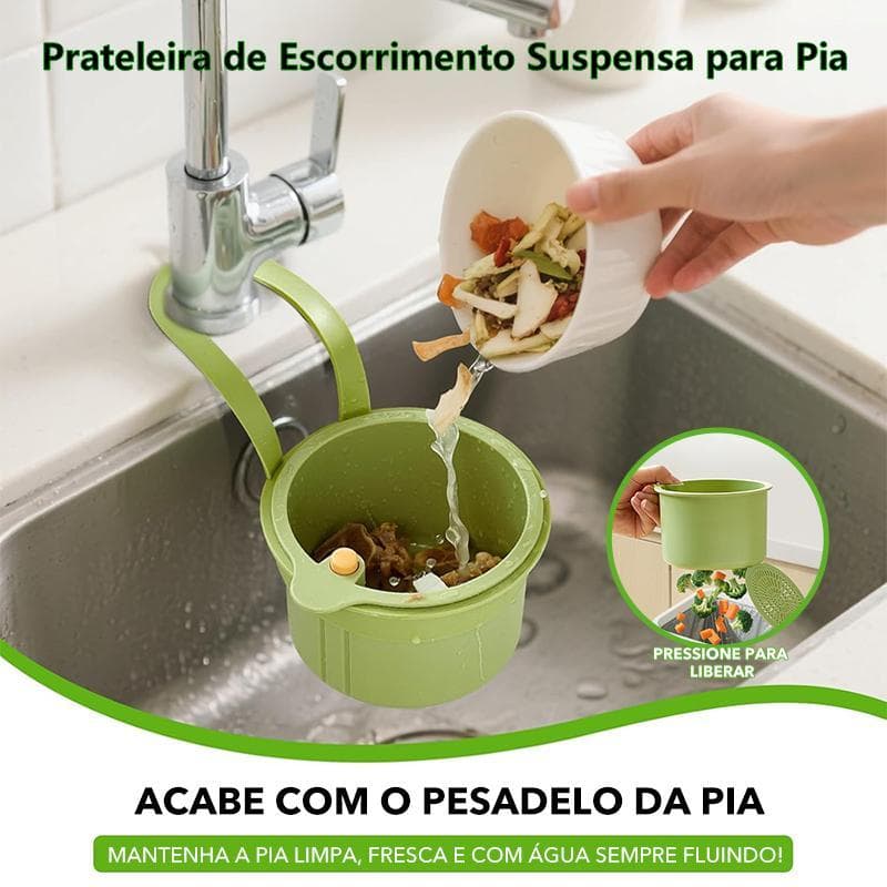 Cozinha pendurado tipo Push tipo cesta de drenagem de pia criativa multifuncional Rack de armazenamento de filtro