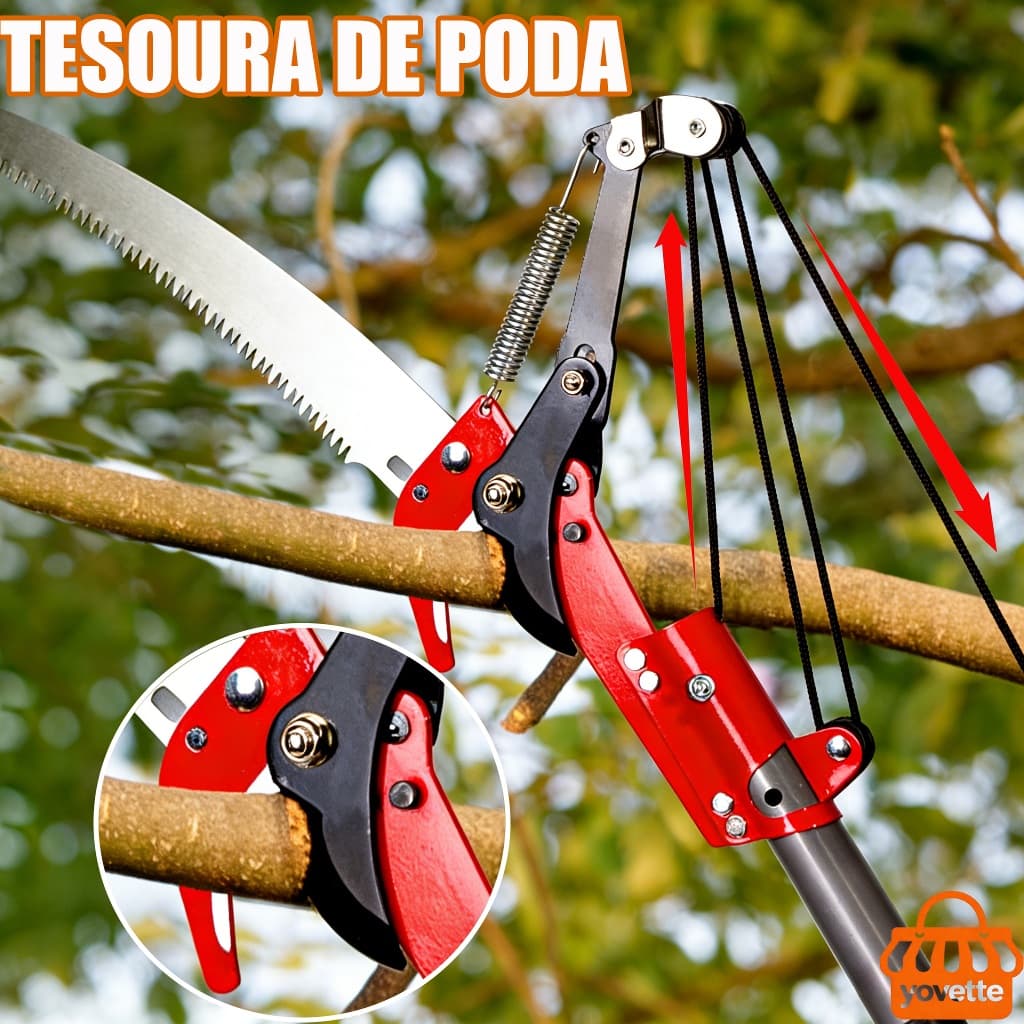 Serrote Podador De Galhos Altos 2em1 Poda E Serra