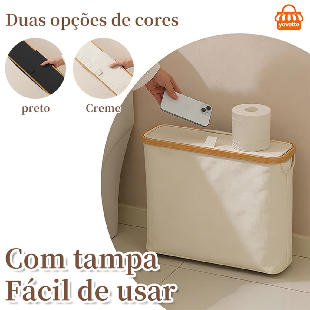 Cesto De Papel Higiênico Para Banheiro Com Tampa Cesta De Armazenamento Multiuso