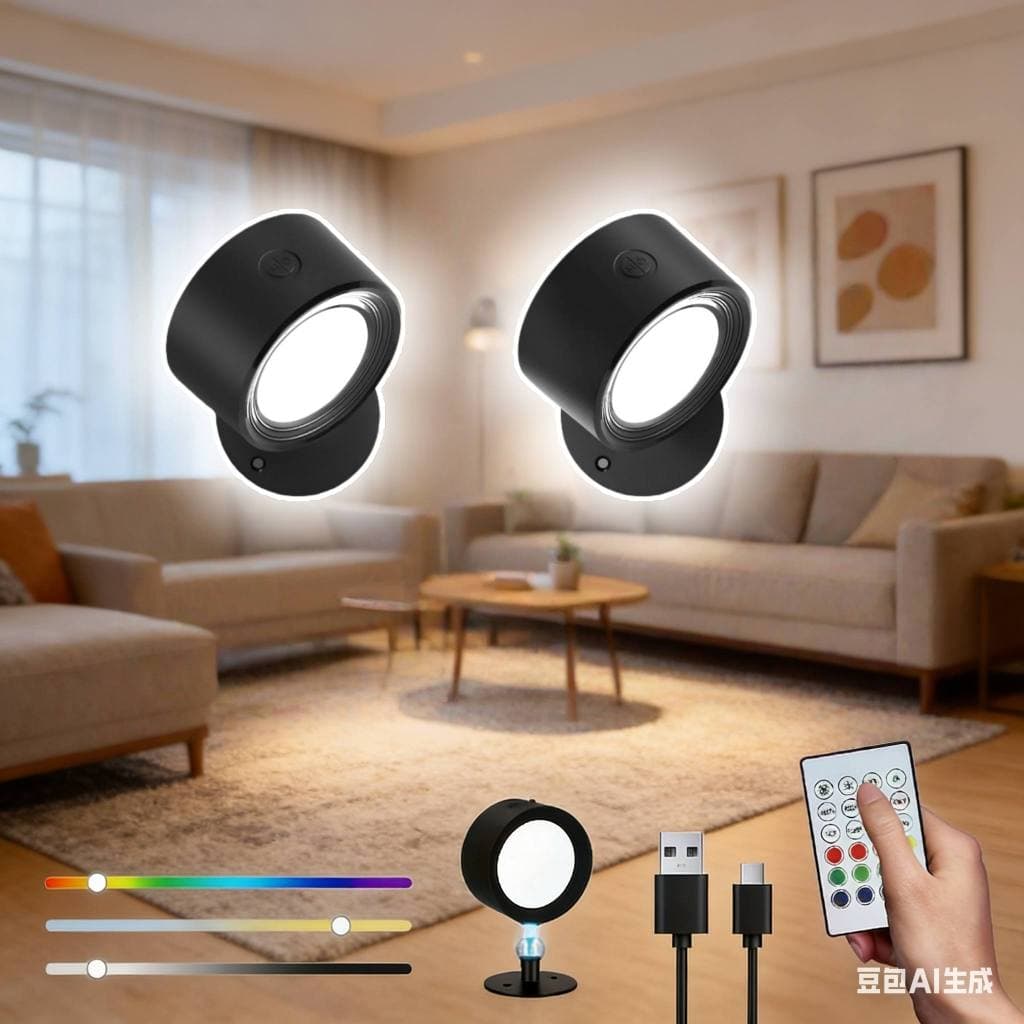 2PCS Lâmpada De Parede Sem fio Com Imã Luz de Leitura LED Moderna Luminaria de Dimmer Alimentada por USB