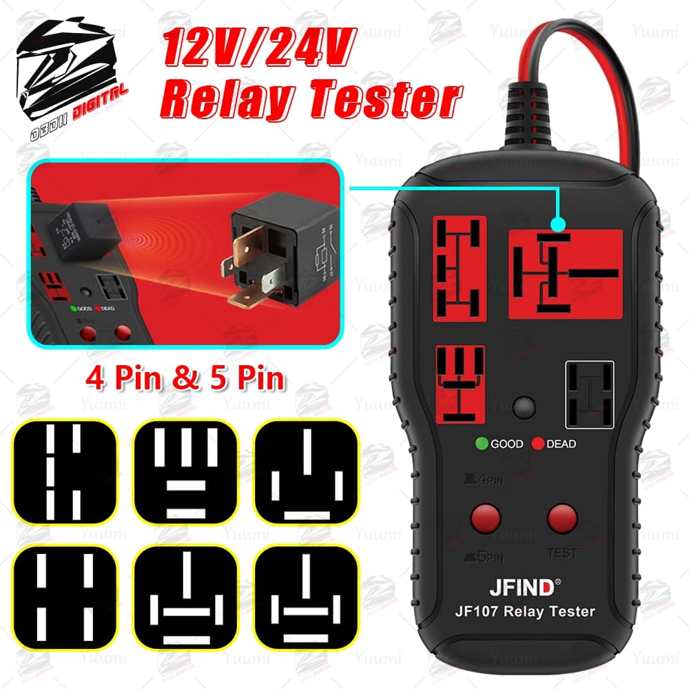 Testador Universal De Relé De Carro , 12V E 24V , 4 Pinos , 5 Ferramenta De Diagnóstico Automotivo Com Clipes , Luz Indi