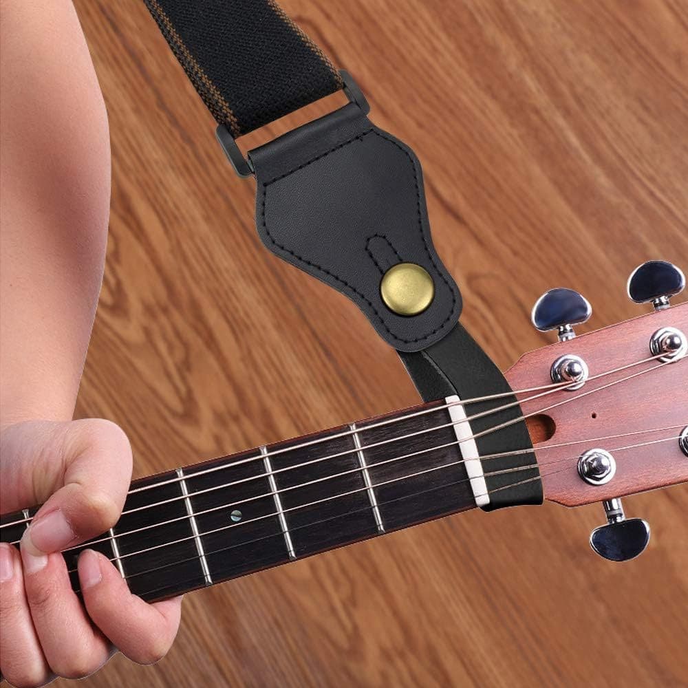 Correia de guitarra/guitarra acústica, com bolsa de armazenamento de palheta, desempenho de palco confortável e convenie