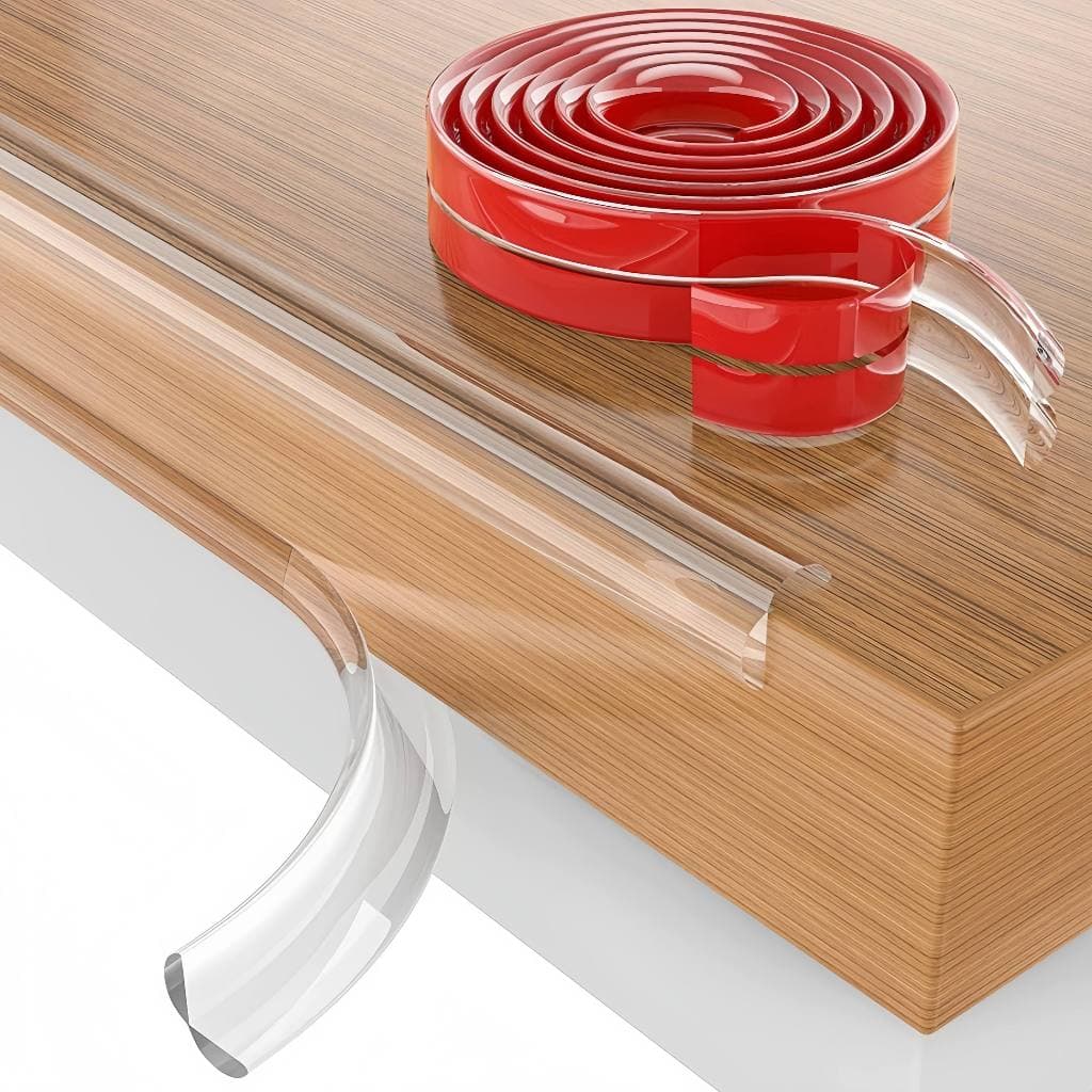 Protetor de borda de quina de canto de mesa moveis de silicone fita transparente com 1, 2 ou 3 metros auto colante