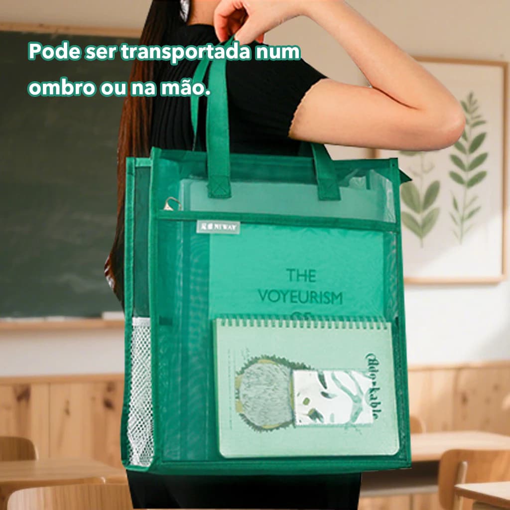 Huajie Bolsa De Arte De Malha Transparente A4 Tutorial Arquivo Dupla Face Mais Amplo De Grande Capacida
