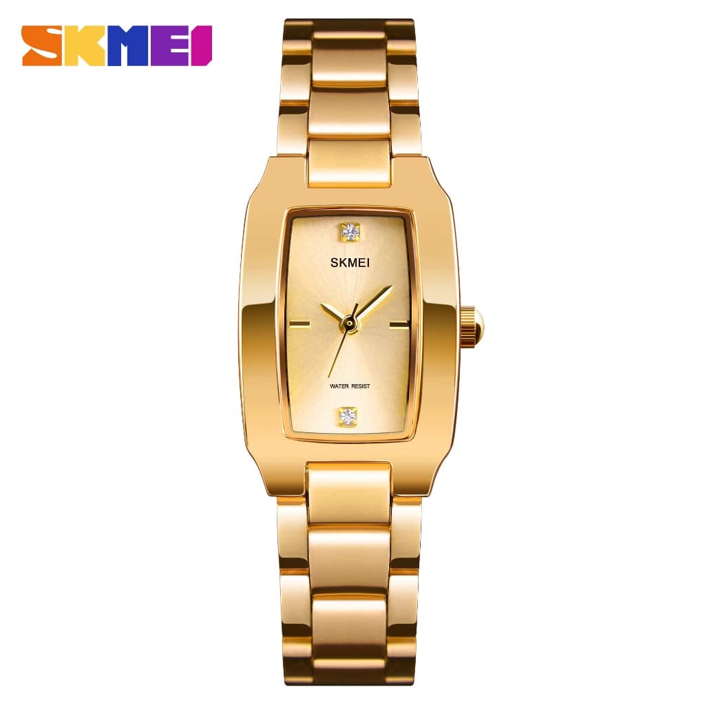 SKMEI Relógio de Quartzo Dourado À Prova D'água Kit Casal Unissex