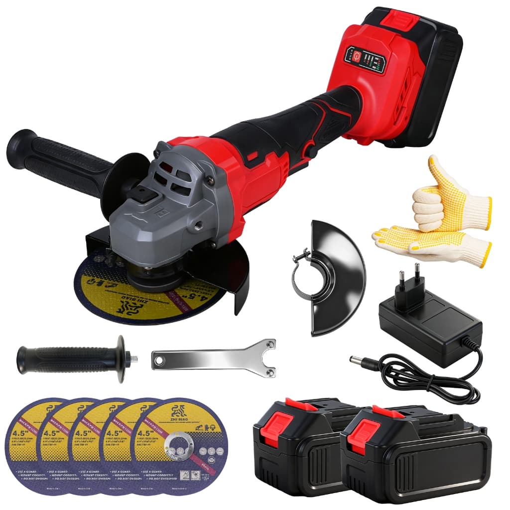 Esmerilhadeira Angular Sem Fio 21V Profissional com 2 Baterias, Carregador Bivolt e 5 Discos de Corte