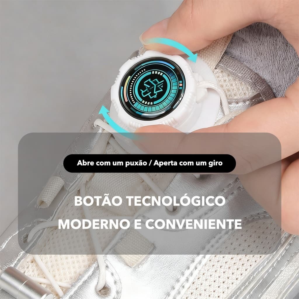 Fivela Giratória Para Sapatos-Renda Automática , Ajuste Rápido De Uma Mão , Segurança Máxima , Travamento Antiderrapante