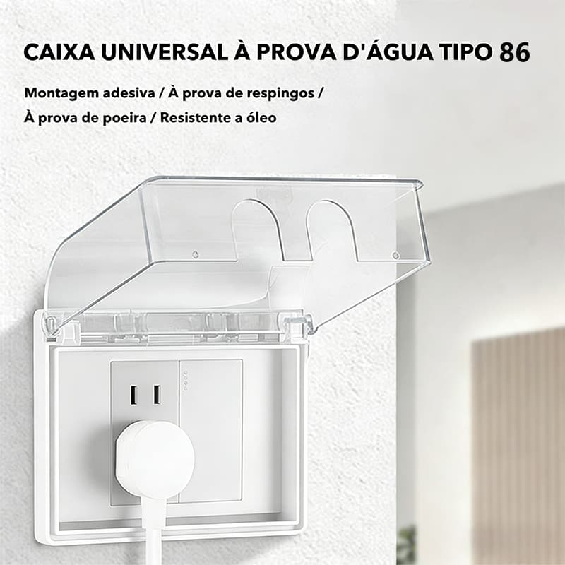 Capa protetora de tomada antipoeira à prova d'água tipo 86 capa transparente para interruptor de parede de banheiro