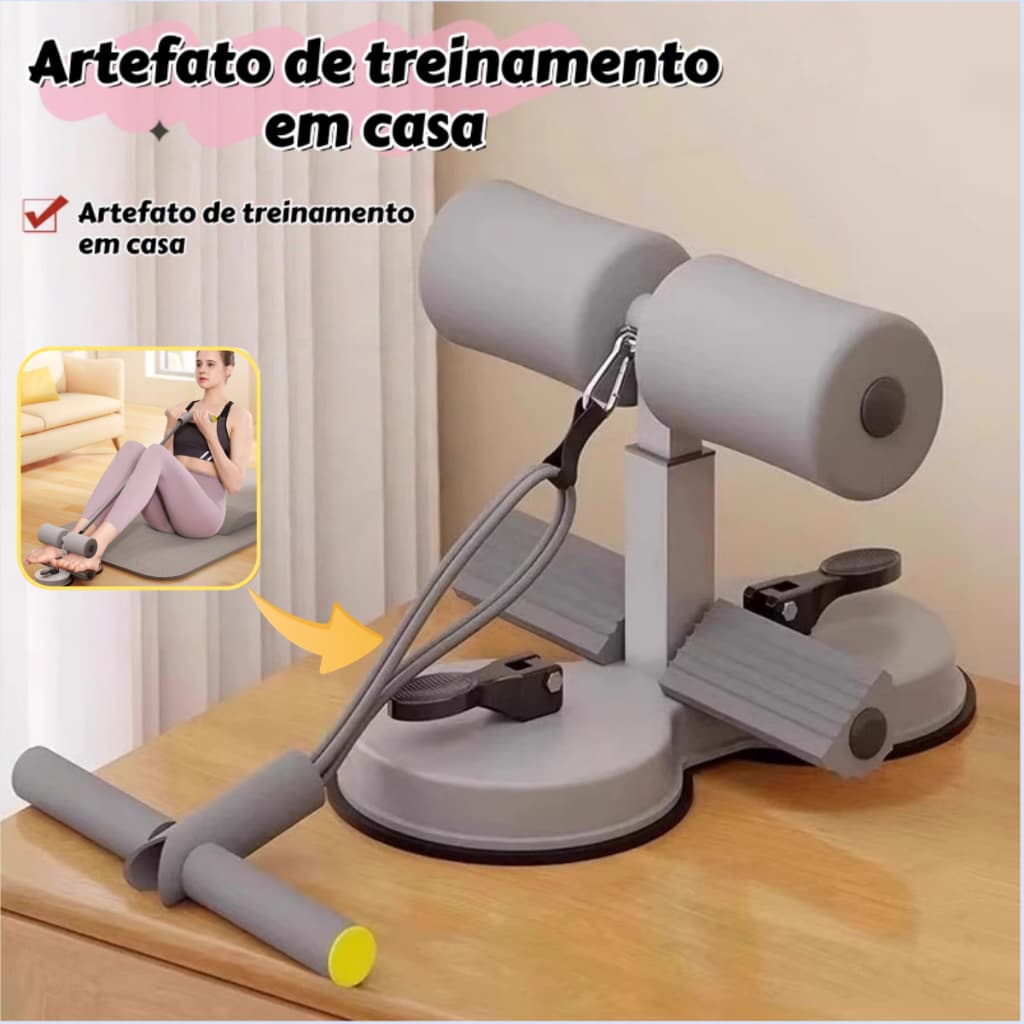 Abdominais Ventosas Fortes 3 Ajustes | Protege Barriga/Joelhos | Casa/Academia