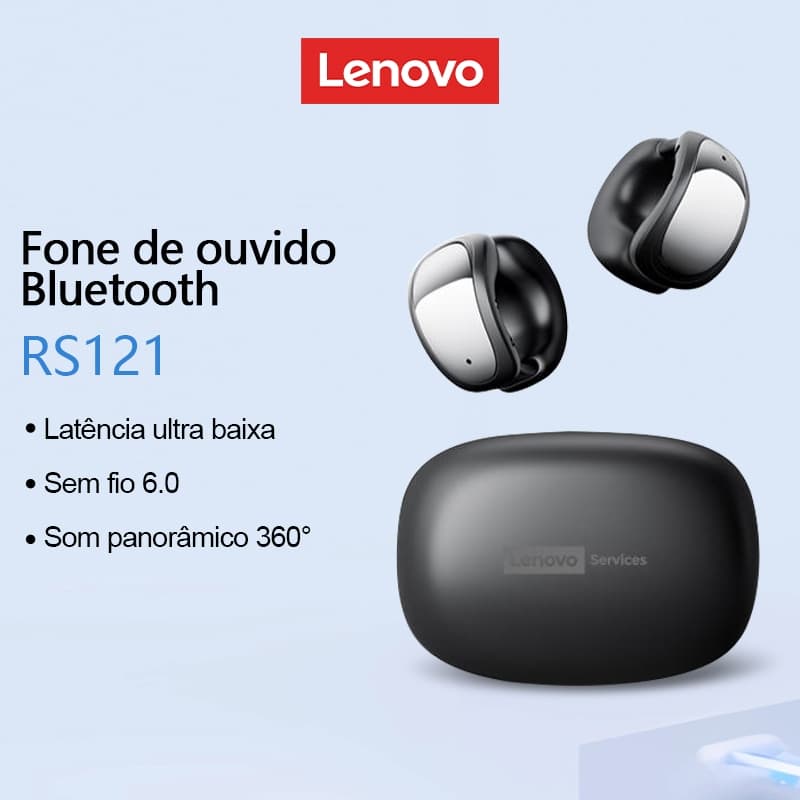 Lenovo RS121 OWS Fones De Ouvido Bluetooth HIFI HD Qualidade De Som Longa Espera Confortável De Usar Bluetooth6.0