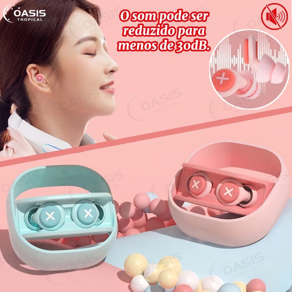 Tampões Auriculares De Silicone Isolamento Acústico Redução De Ruído Com Esponja Macia Protetor Auricular