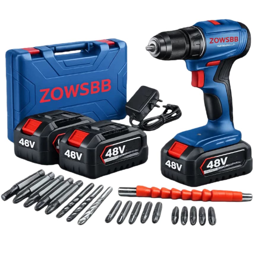 Furadeira parafusadeira  GSB 6-115 48v Brushless Furadeira elétrica 2 Baterias furadeira de impacto elétrica