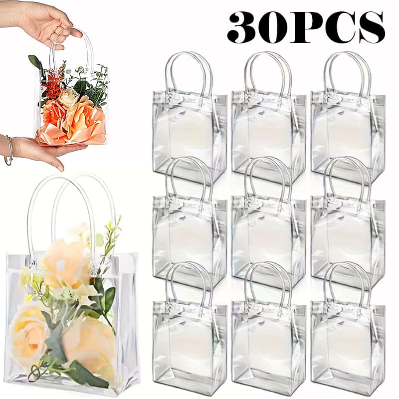 Kit 10-30 Sacolas Transparentes com Fecho p/ Presente Lembrança