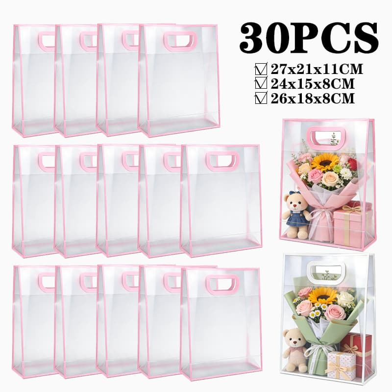 Kit 10/20/30 PCS Sacolas Plástica Para Presente Com Borda Design
