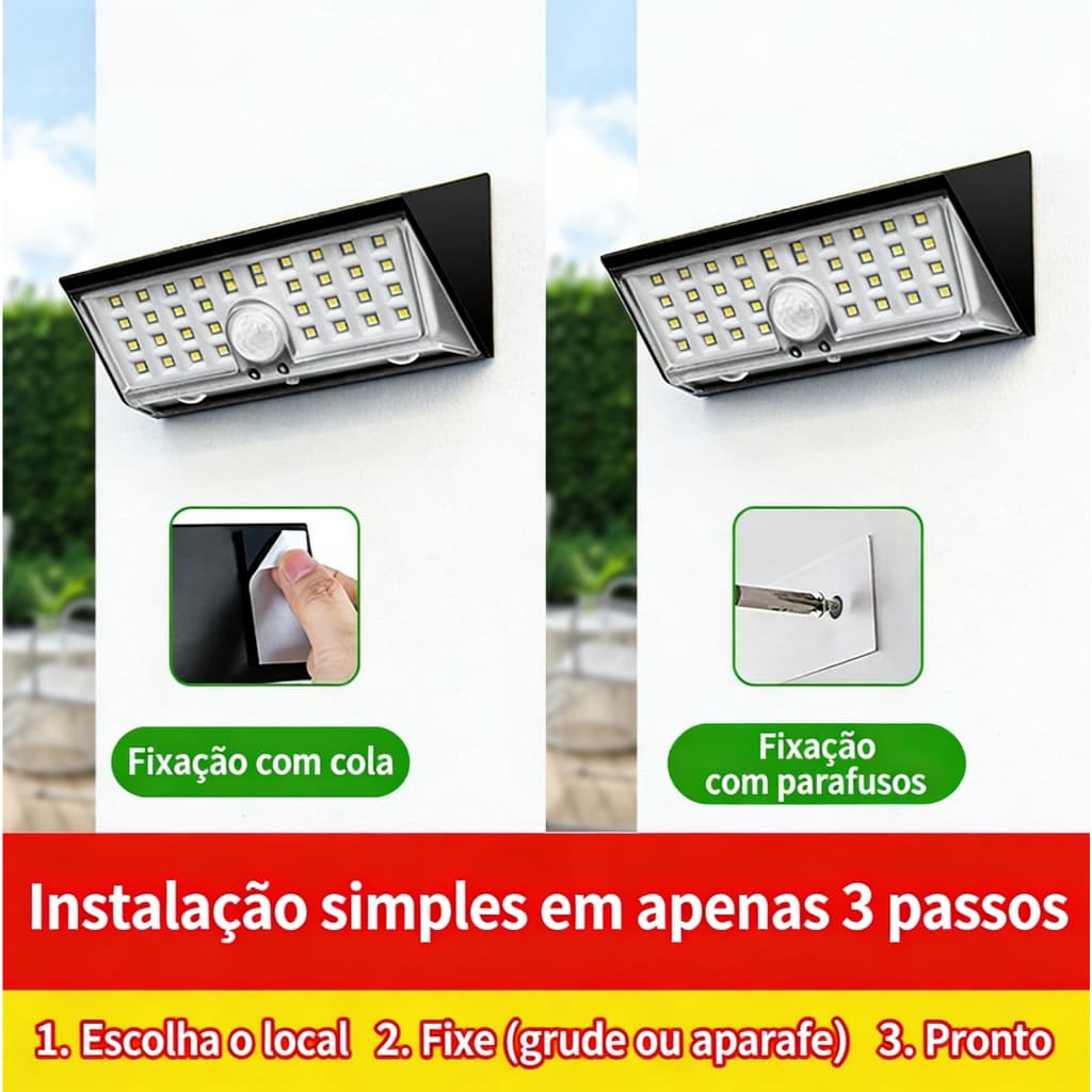 Luminárias Solares Impermeáveis Prova De Chuva 100 Led Sensor Courtyard Light
