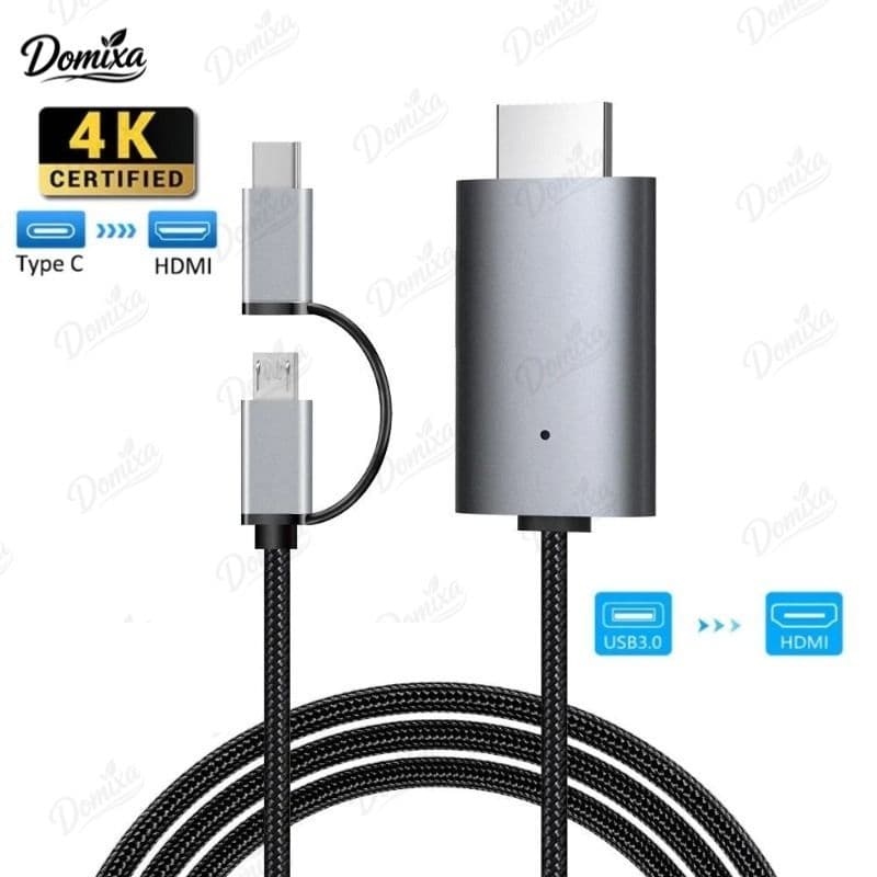 Cabo HD Tipo C/Micro USB para HDMI compatível com dongle de Dispositivo Android Compatível Com DO