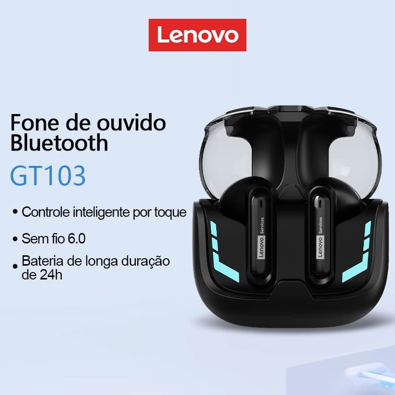 Lenovo GT103 Esports Fones De Ouvido Bluetooth Latência Ultrabaixa Redução De Ruído Inteligente 6.0