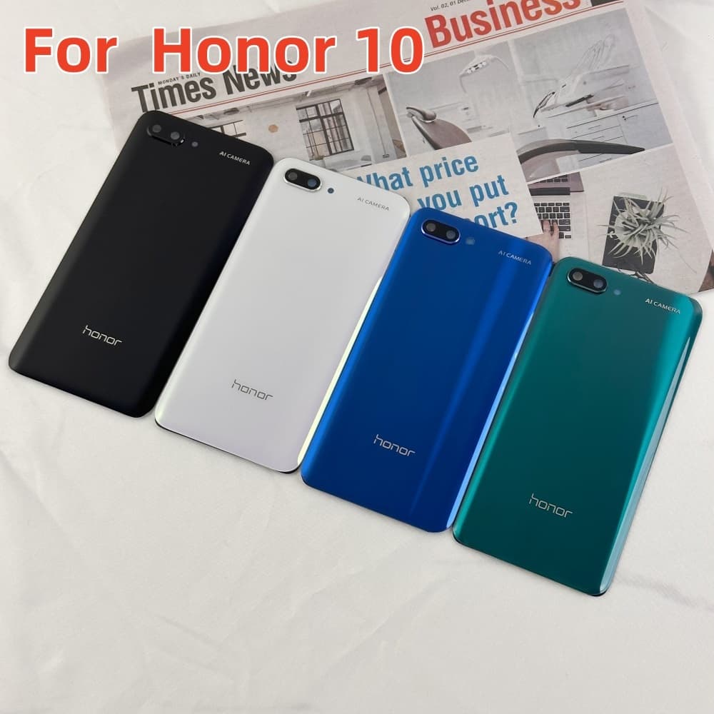 Carcaça De Vidro Original Para Huawei Honor 10 , Capa De Bateria Com Lente De Câmera + Logotipo COL-L29 Traseira , Peças