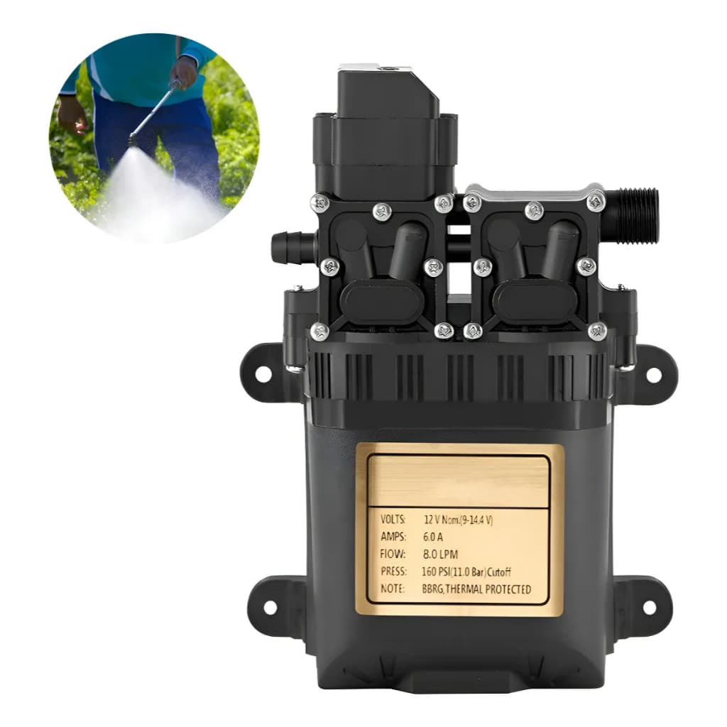 12v 160psi Motor Bomba Diafragma Pulverização Irrigação 8l/m Preto