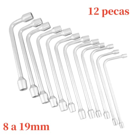 Jogo de chave Biela kit ferramentas 12 pecas 8 a 19mm kit Jogo chaves L Biela