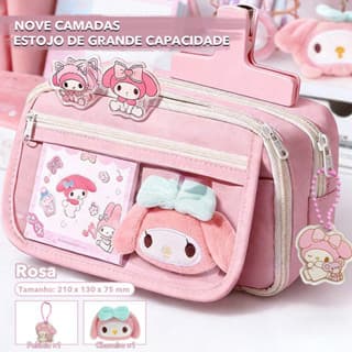 Estojo Escolar My Melody Pink , Grande Capacidade De 9 Camadas , Organizador De Lápis Durável Para Volta Às Aulas